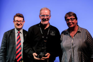 L to R - Robin Townley, Mark Ravenhill (GLP) and Louise Jeffreys (ABTT)